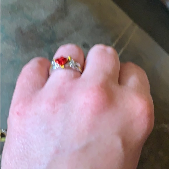 .925 Sterling silver, gold and diamond set - Picture 3 of 5